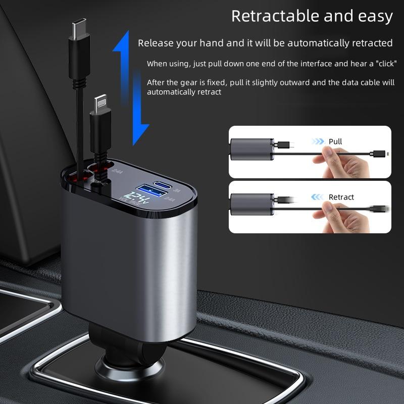 CHILECLIKK Dual Port Retractable Car Charger With Adjustable Direction - CHILECLIKK
