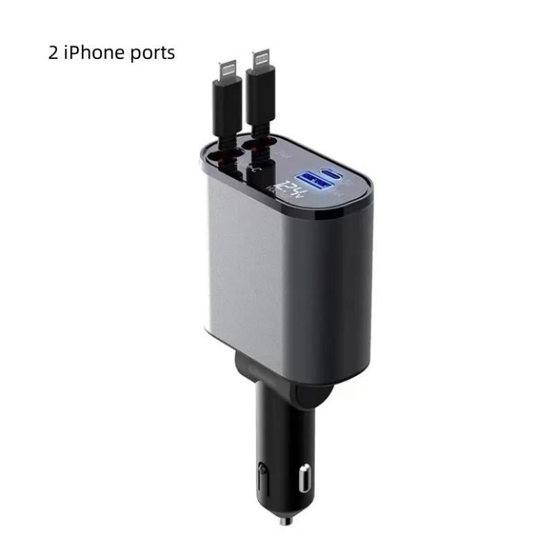 CHILECLIKK Dual Port Retractable Car Charger With Adjustable Direction - CHILECLIKK
